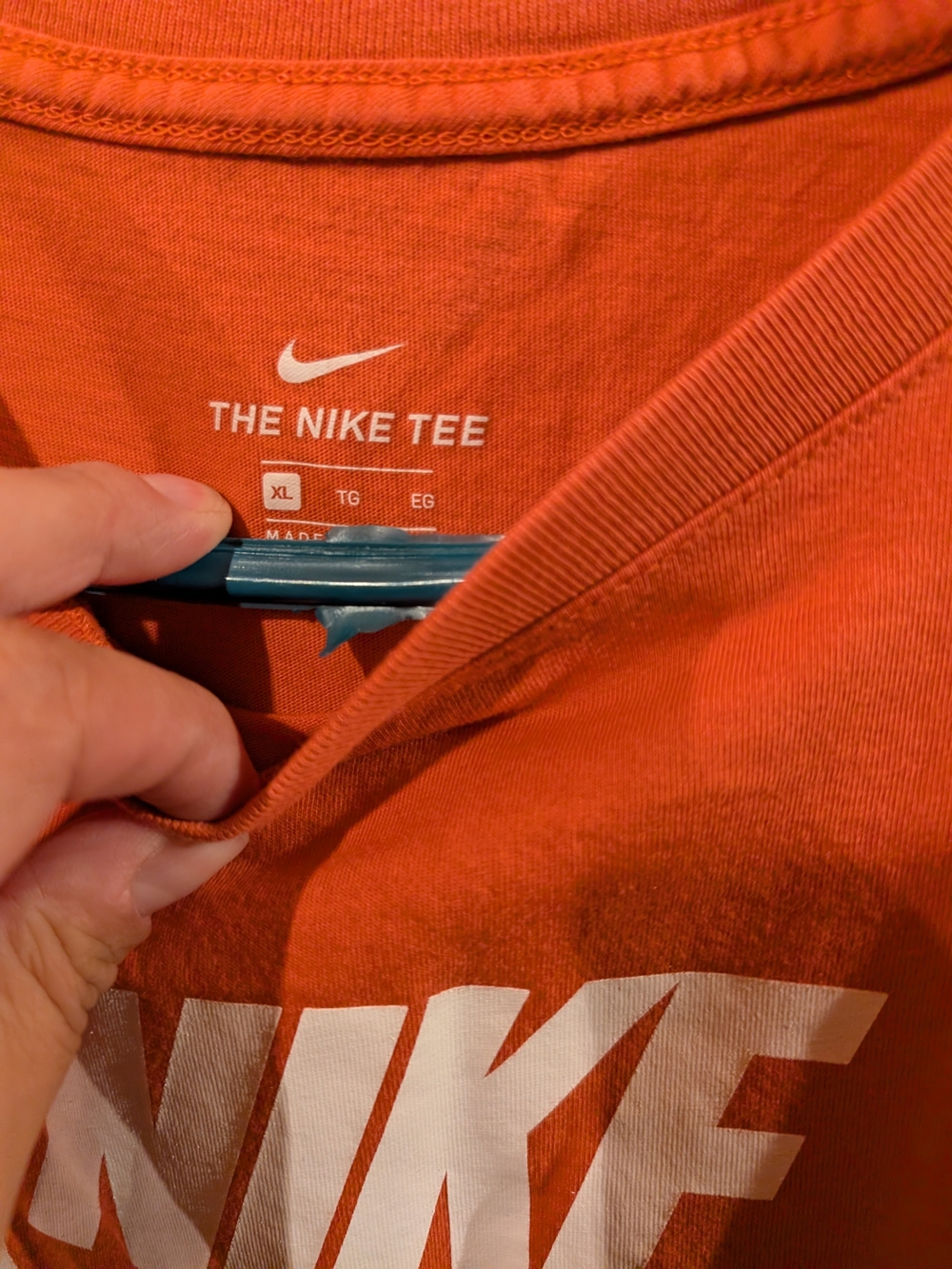 Nike Pink Corail Short Sleeve Tee with White Swoosh Logo - Picture 3 of 3